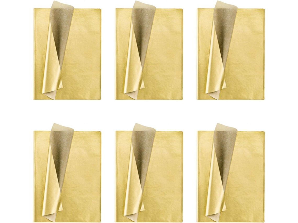 Papel De Seda Dorado, 600 Hojas De Papel De Regalo Metálico Para Fiestas.