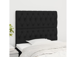 Cabeceros 2 Unidades De Tela Negro 90x7x78/88 Cm
