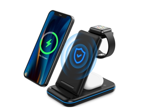 Estación de Carga Sem Certificado Qi para iPhone SE/13/12/XS/8/XR/11 YIZHOOD Seda Negro
