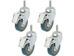 Pasador roscado M10x30mm, rueda de freno universal de 3 pulgadas y 360 grados, 4 piezas CHABERLU