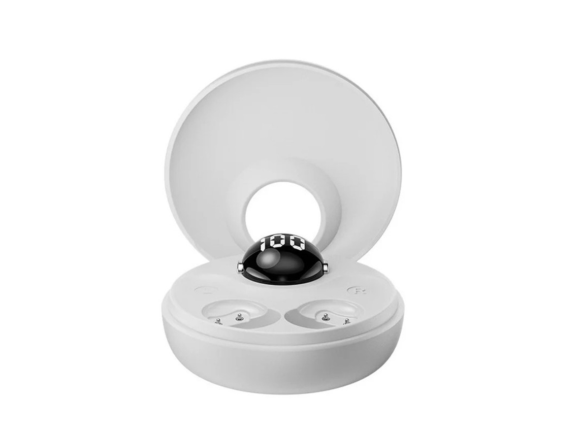 Auriculares Tampões Ouvido Travessas Laterais Invisíveis Yizhood Bluetooth Blanco