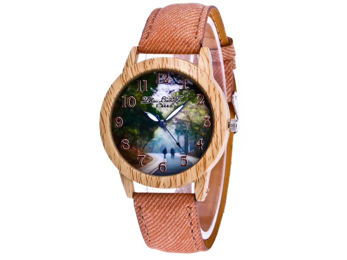 Elegante Reloj De Pulsera De Cuarzo Para Hombre Y Mujer (marrón Claro)