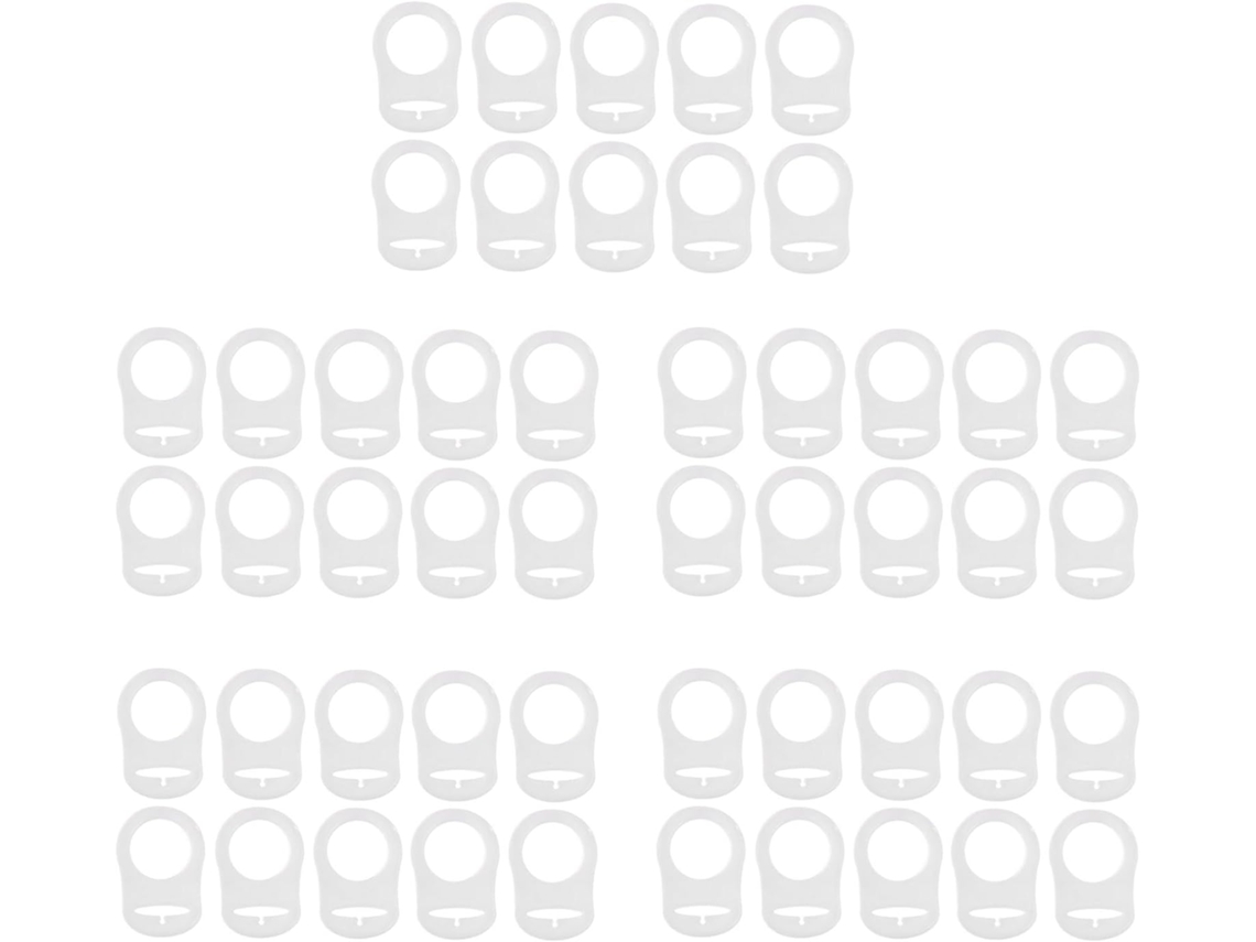 50 Unidades De Adaptadores De Clip De Silicona Transparentes Para Sujetar Chupetes Con Anillo De Botón.