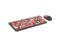 Conjunto de teclado y ratón inalámbricos estilo vintage