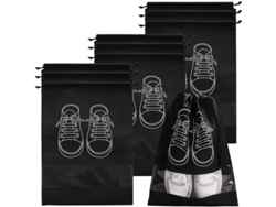 Bolsas Para Zapatos Impermeables Y A Prueba De Polvo Con Ventana Transparente Y Cordón Ajustable (32x44cm) - 10 Unidades - Negras