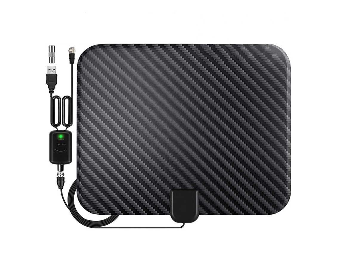 Antena De Tv Digital Interior De Alta Ganancia De 25 Db Antena Hdtv 1080P Para Receptor De Señal Dvb-T Dvb-T2 Hd Vhf Uhf Negro CUICH