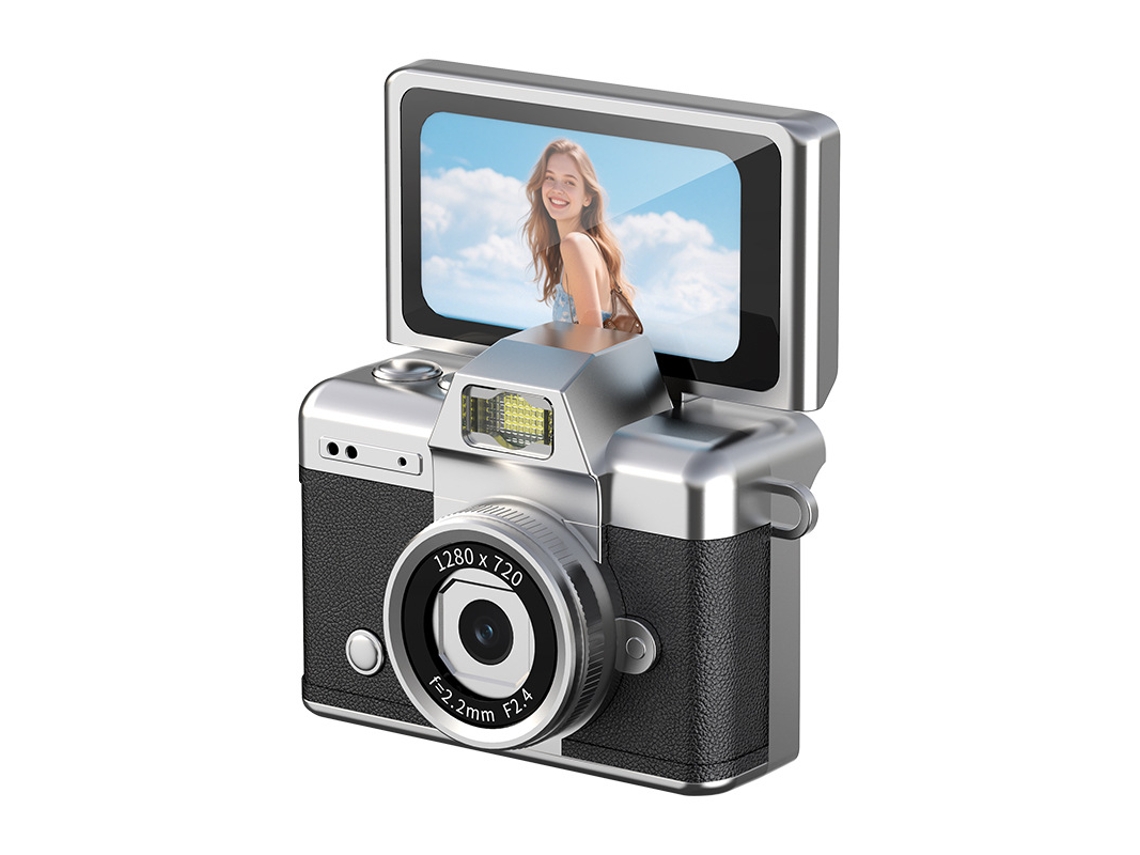 Cámara Infantil Retro Czhhmart Con Pantalla Abatible, Tarjeta De Memoria No Incluida (negra)