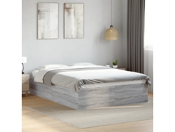Estructura De Cama Madera De Ingeniería Gris Sonoma 120x190 Cm