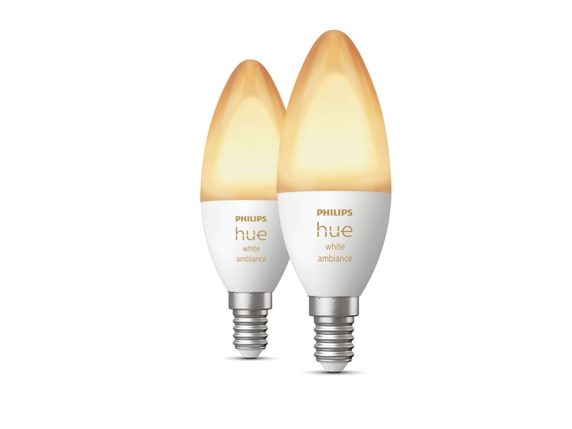 Philips Hue Candle Luz ambiental blanca - Bombilla inteligente E14 Pack de 2 PHILIPS
