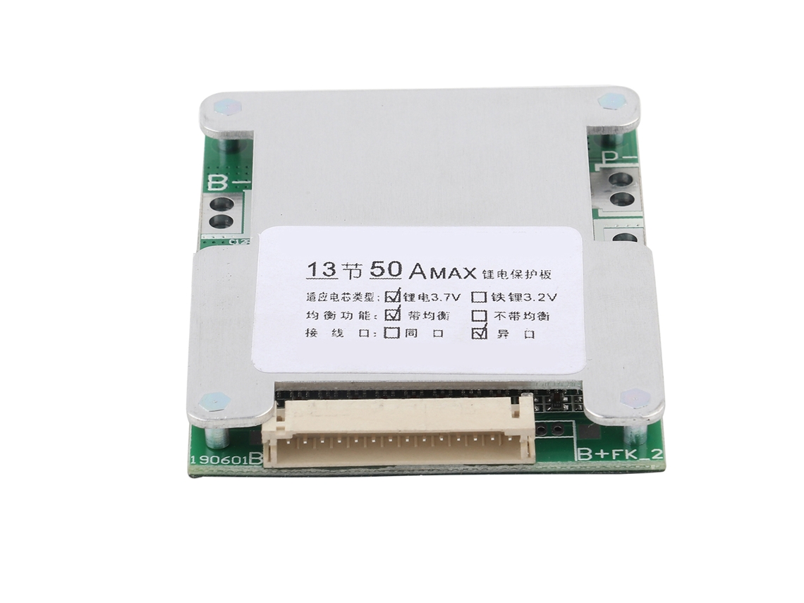 Placa De Protección Bms Para Baterías De Litio 13s 50a Con Carga Balanceada Pcb