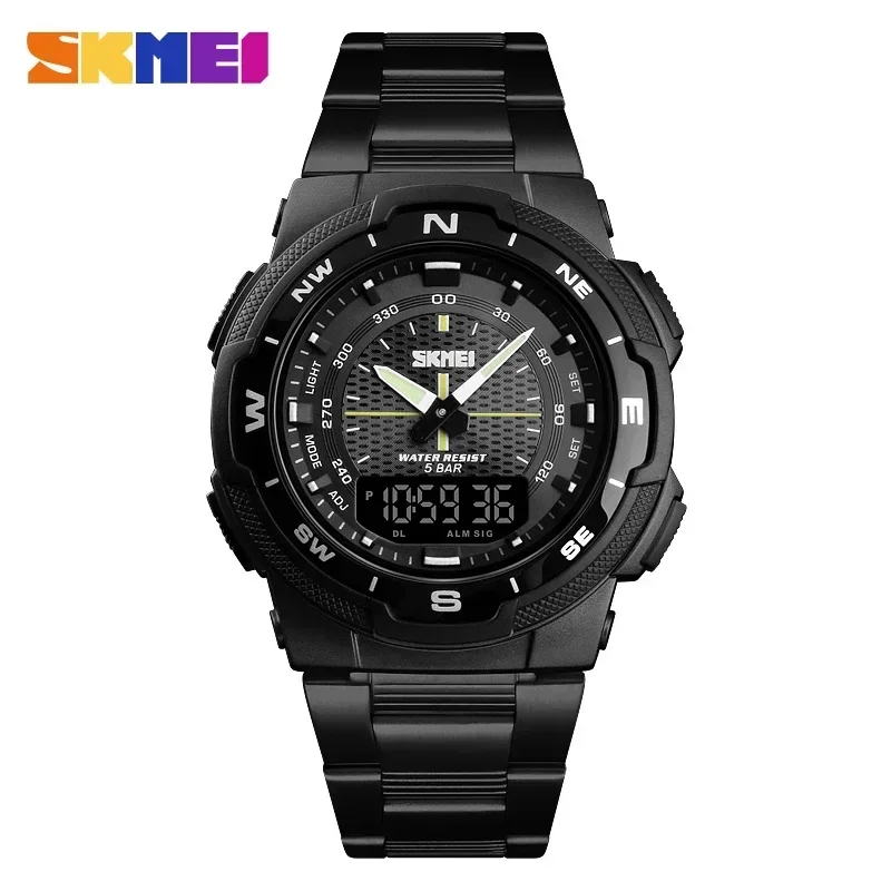 Reloj Deportivo De Cuarzo Para Hombre (negro), Elegante Y Moderno, De Acero Inoxidable, Resistente Al Agua.