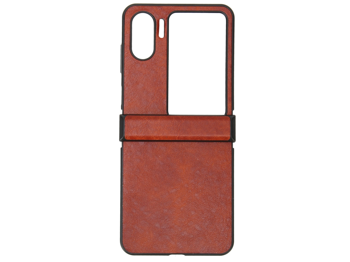 Capa Flip Para Oppo Find N2 Flip De Pu Padrão Cavalo Louco Macia Fashion Marrom