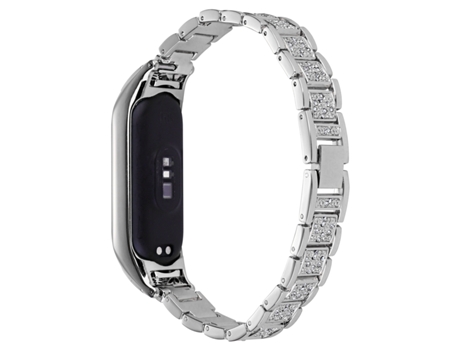 Correa de reloj universal Xiaomi Mi Band 6/5 Full Diamond de tres cuentas (Plata)