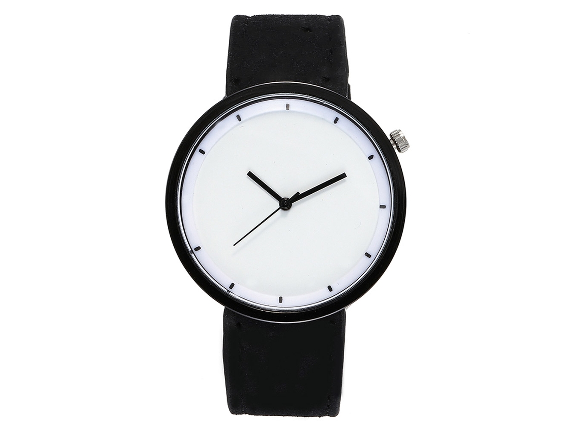 Reloj Unisex De Cuarzo Vansvar Con Correa Fina De Poliuretano (negro)