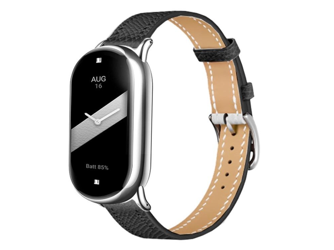 Correa para Xiaomi Smart Band 10/9/8 - Piel - Hebilla plateada fina