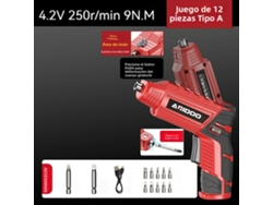 (set A12) Juego De Destornilladores Eléctricos Inalámbricos Recargables De 4,2 V Con Batería Y Taladro