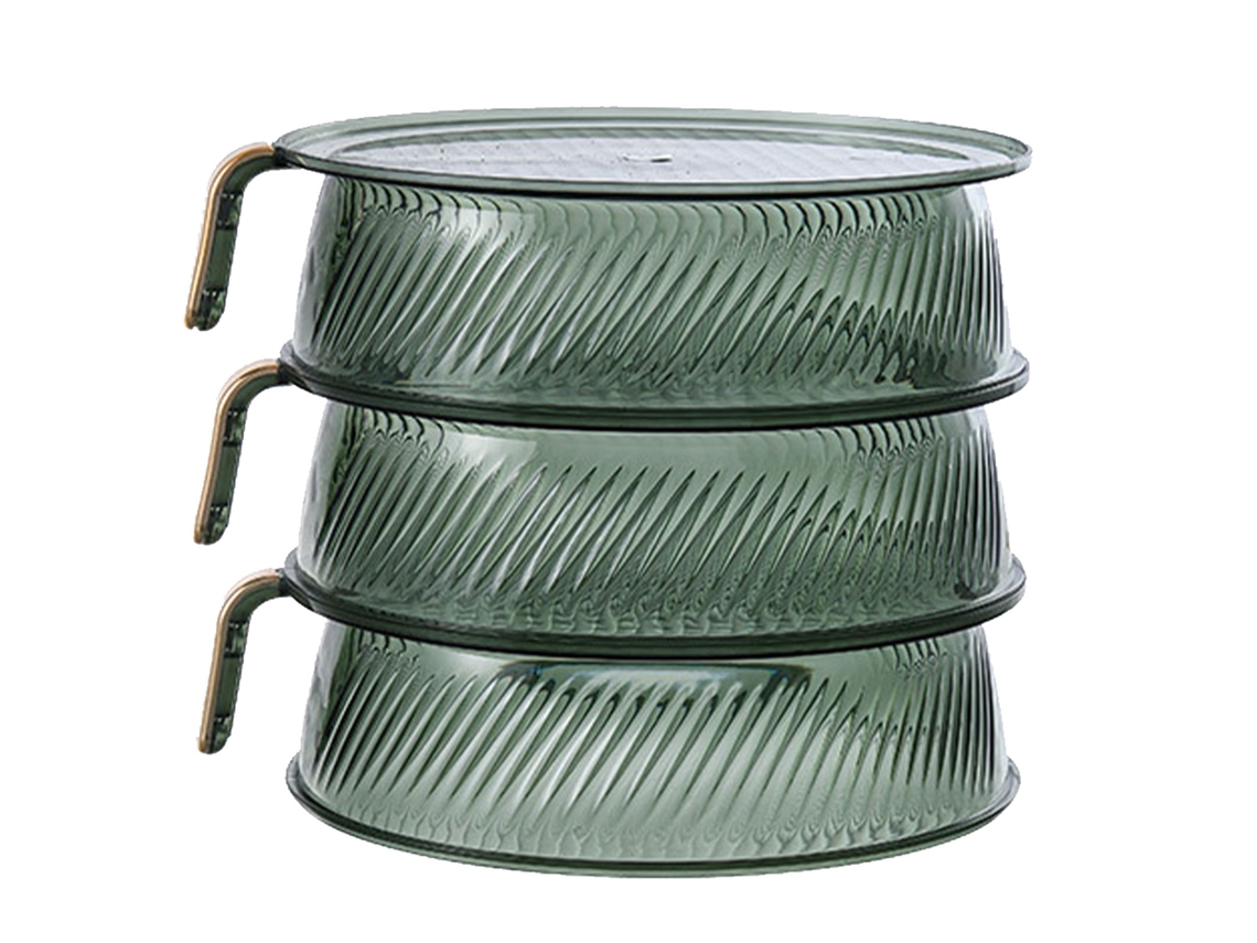 Cubierta aislante transparente verde para alimentos, apilable, multicapa, a prueba de polvo, cubierta térmica para almacenamiento de verduras, 3 capas NEVEANCE