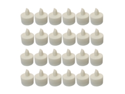 Baok-24 Velas LED eléctricas sin fuego para fiestas de cumpleaños, luz amarilla con capa blanca