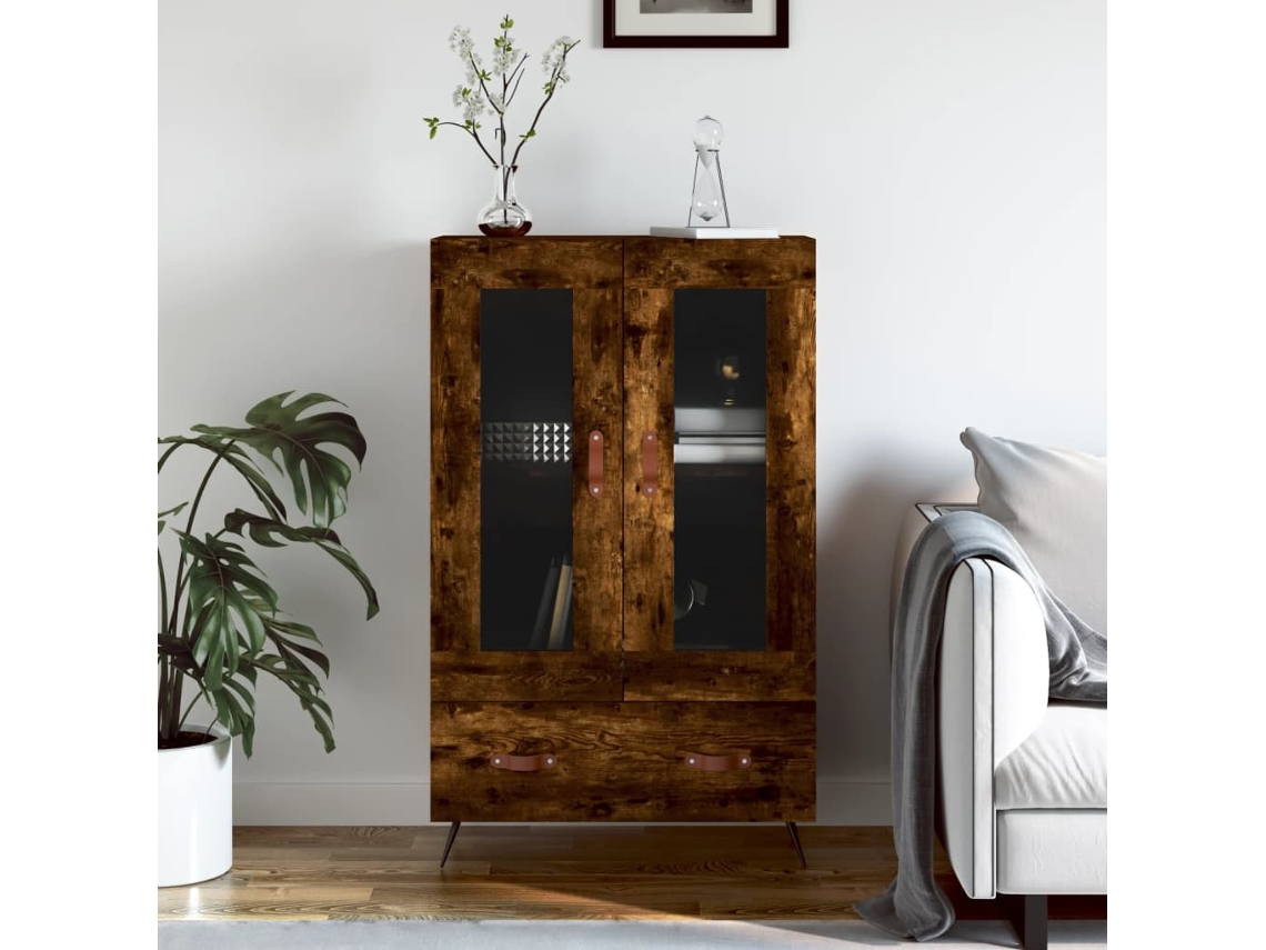 Lovely Home Armario Alto Derivados de Madera 69,5X31X115Cm Roble Ahumado
