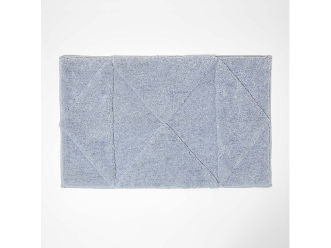 Homescapes Blue Bath Mat Tufted Geometric Design, 50 X 80 Cm
