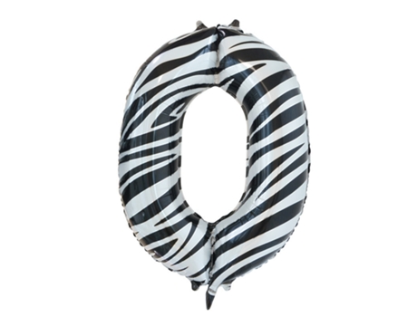 Globo WEFIESTA Foil Número 0 Zebra