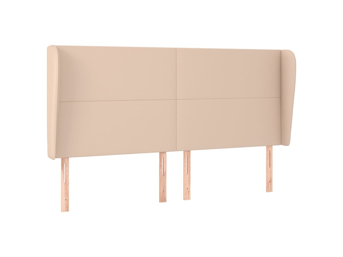 Maison Exclusive - Cabecero Con Orejas Cuero Sintético Capuchino 203x23x118/128 Cm