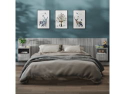 Mesitas de Noche LOVELY HOME Mesinha Montagem na Parede 2 Pcs Cinzento Sonoma