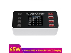 Cargador USB multifuncional rápido de 65 W con 4 puertos USB MDUG (estándar europeo)