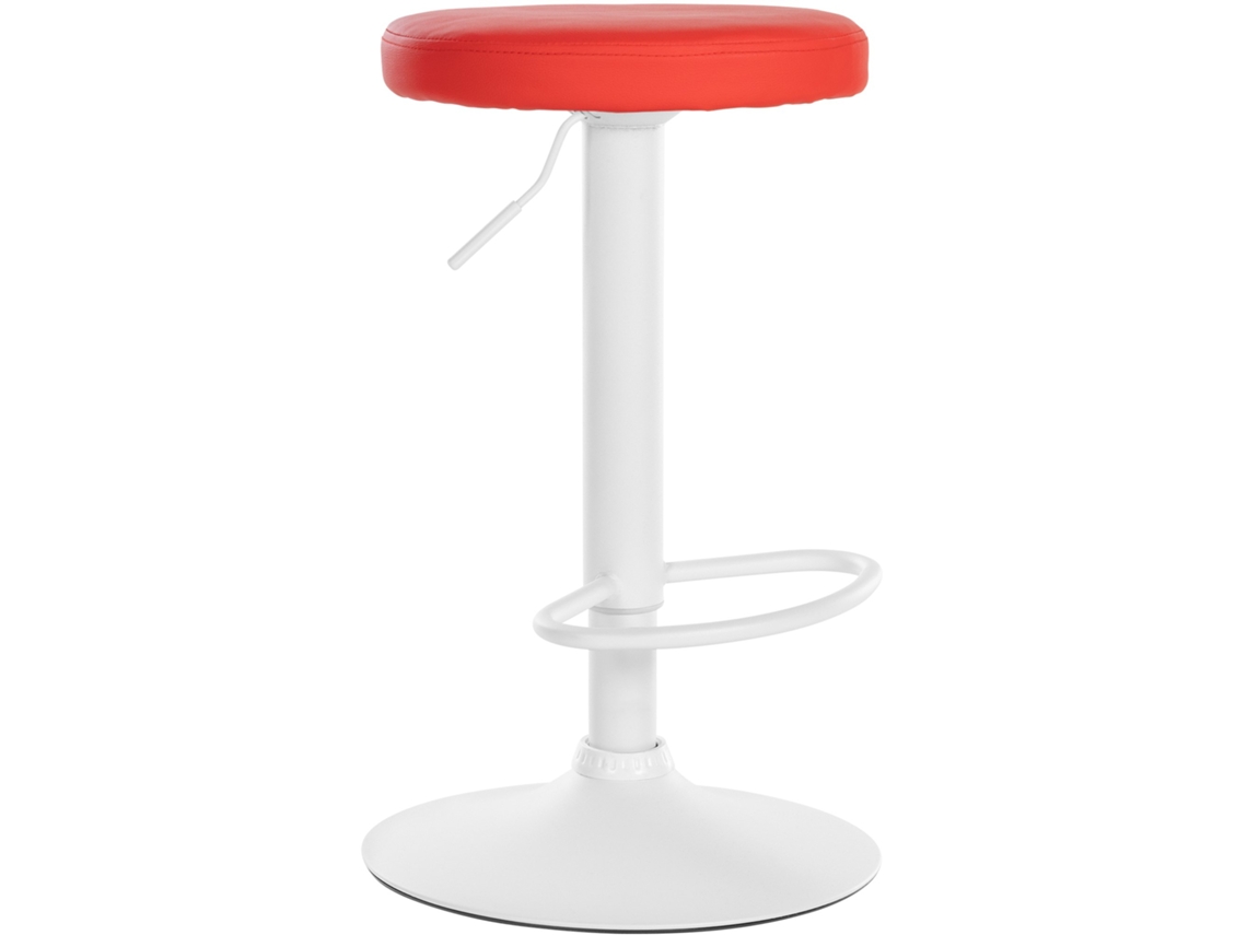Taburete de bar Ponte con tapizado en símil piel CLP rojo/blanco
