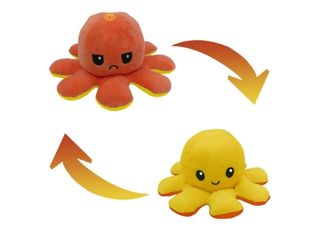Felpa Plegable de Doble Cara, Adornos Para El Hogar, Juguete de Pulpo Reversible J