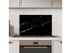 Panel Antisalpicaduras Cocina Aspecto Mármol - Negro - Lujo 60x40 Cm