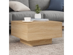 Mesa De Centro Con Luces Led Roble Sonoma 55x55x31 Cm