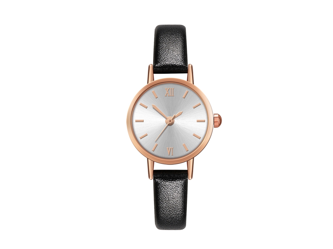 Reloj De Pulsera De Cuarzo Para Hombre/mujer Con Correa De Pu, Estilo Elegante, Blanco/negro.