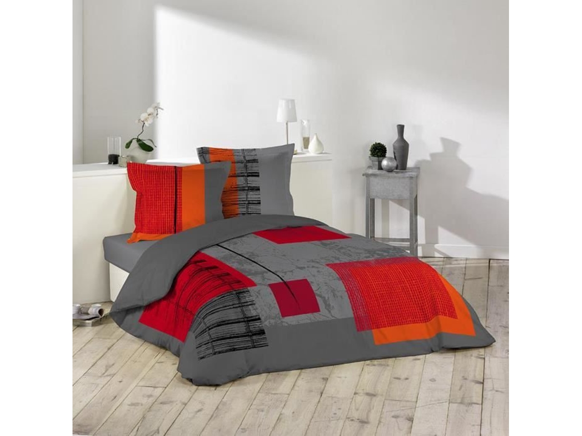 Conjunto de Edredón 100% Algodón 240X220 Cuadro DOUCEUR D'INTERIEUR