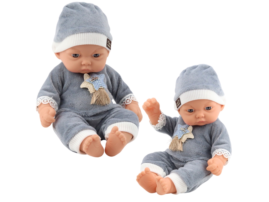 Muñeca pijama gris B.active con gorro de estrella