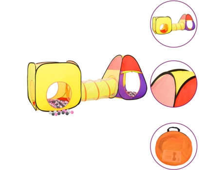 vidaXL Tienda de juegos niños con 250 bolas multicolor 255x80x100cm