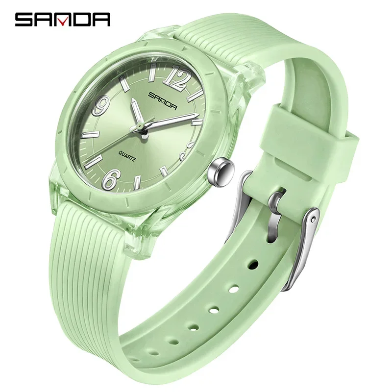 Reloj De Cuarzo Elegante Para Jóvenes Estudiantes, Correa De Silicona, Resistente Al Agua Para Deportes Al Aire Libre, Manecillas Luminosas.