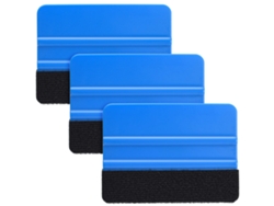 Set 3 Piezas Raspadores Para Vinilo De Cristal - Espátula De Limpieza Para Ventanas Y Coches - Plástico - Azul
