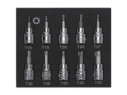 Kit De Puntas Torx Star De 10 Piezas, Acero S2, 3/8", Destornillador T10-t55 Para Reparaciones De Vehículos Y Del Hogar.