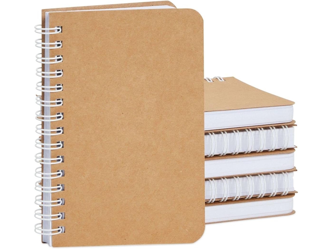 Mini blocs de notas de bolsillo, papel grueso en blanco, 90 hojas, cuadernos de espiral, tamaño compacto para facilitar su transporte y cubierta duradera para mantener un registro de sus notas.