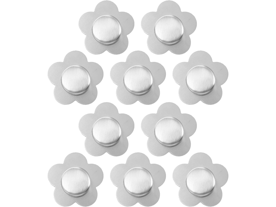 Inoomp 10 Pesas Magnéticas De Acero Inoxidable Para Manteles, 2,3 Pulgadas, Pesas De Mesas Al Viento Con Forma De Flor