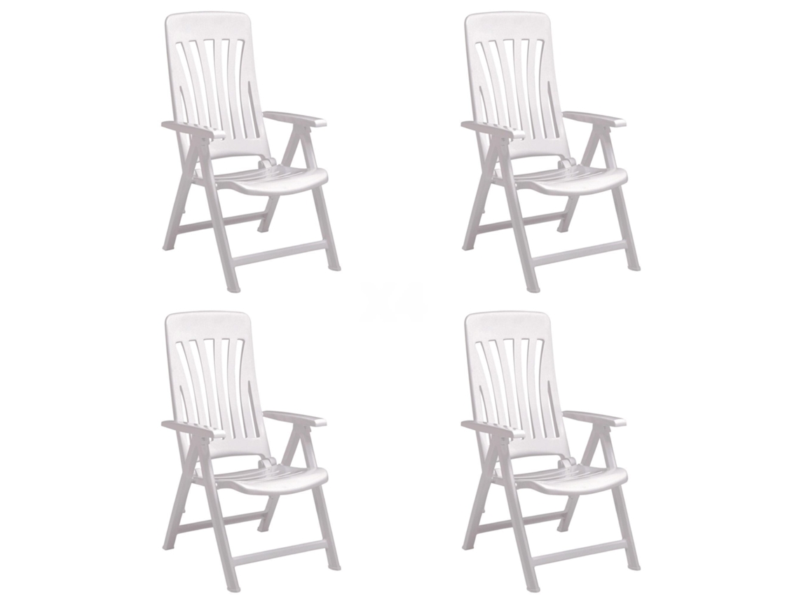 GARBAR BLANES Set 4 Silla Con Brazos Multiposiciones Exterior Blanco