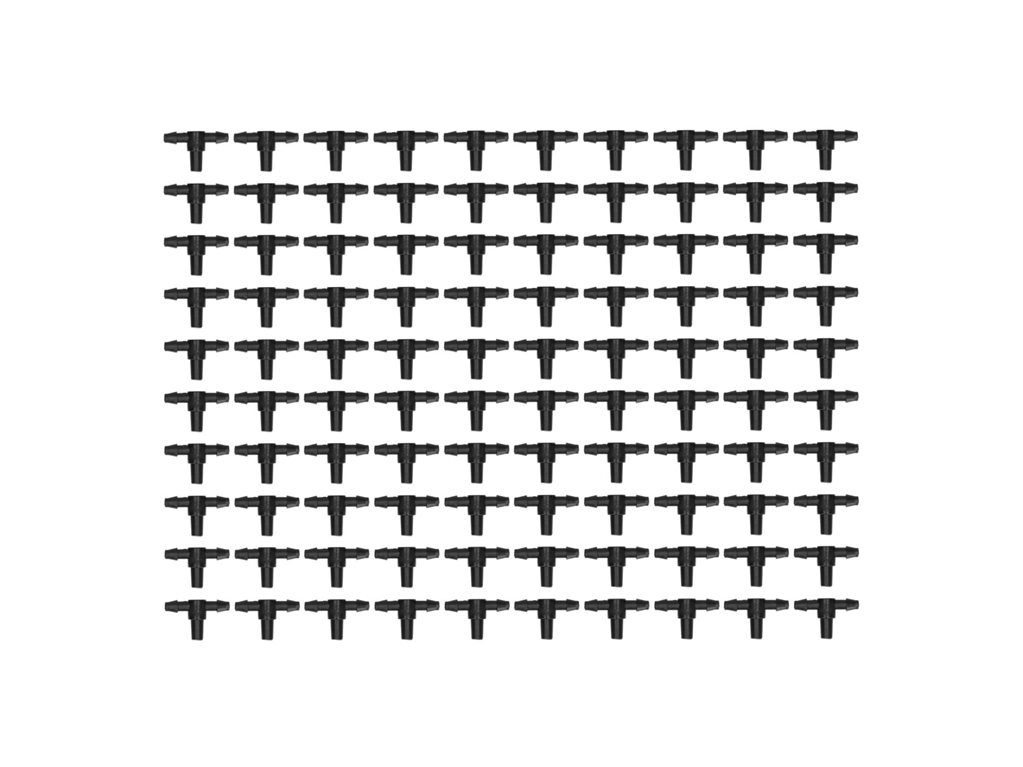 100 Conectores En Forma De T Para Mangueras De 4/7 Pulgadas, Sistemas De Riego Por Goteo Para Jardines.
