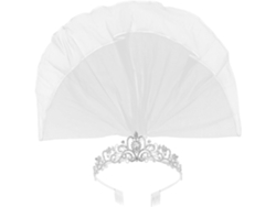 Corona nupcial brillante con diamantes de imitación y velo elegante para mujer, tiara de boda cómoda.