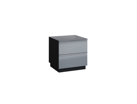 Mueble TV de suelo o de pared 2 cajones 50 cm Mathis Gris y Negro PETITS-MEUBLES