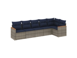 Maison Exclusive - Conjunto De Sofá De Jardín De 6 Piezas Con Cojines, Poliratán Gris