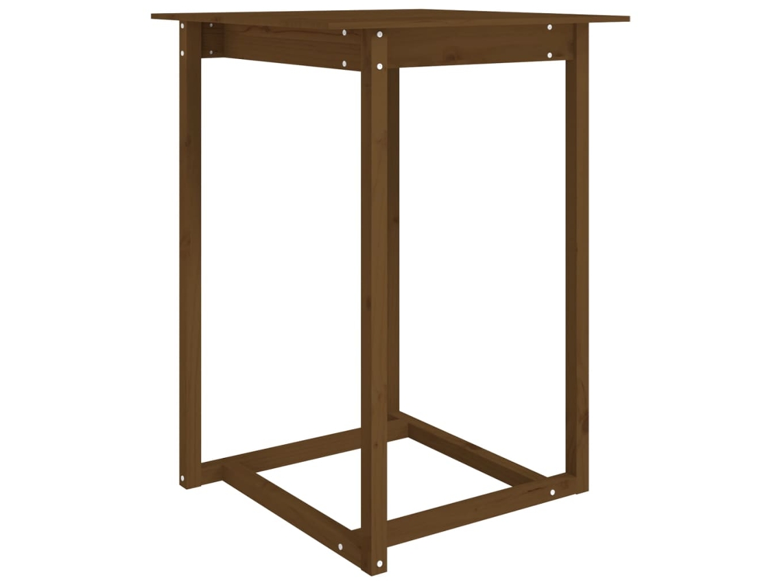 Maison Exclusive - Mesa Alta De Bar Madera Maciza De Pino Marrón Miel 80x80x110 Cm