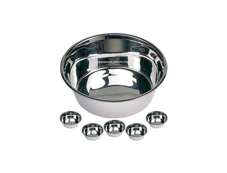 Conjunto de 6 x Comedero Bebedero perros Ø25 cm Bol 28 litros Acero Inoxidable Perros y Gatos SUINGA