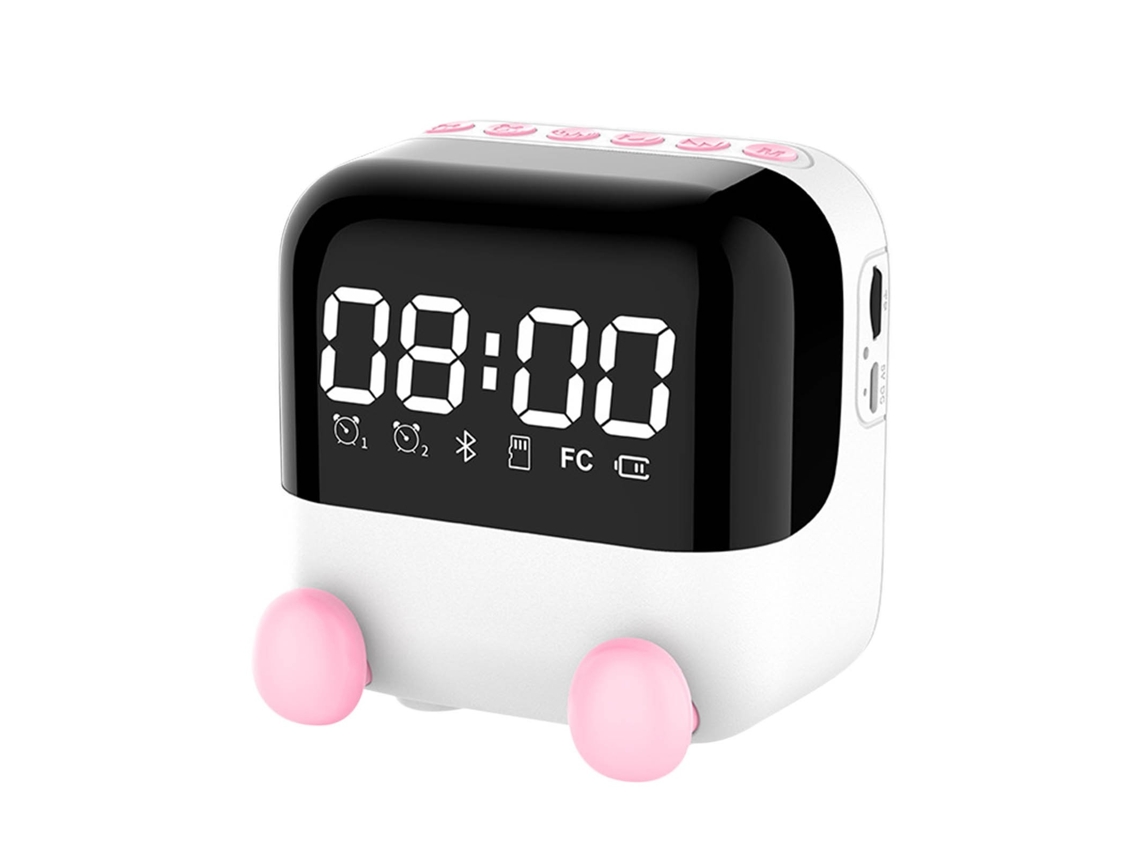 Reloj despertador digital con espejo Altavoz Bluetooth inalámbrico a prueba de agua