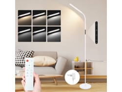 Lámpara de pie LED Nettlife para sala de estar, blanca, regulable, 11 W, flexible, 360°, para sofá